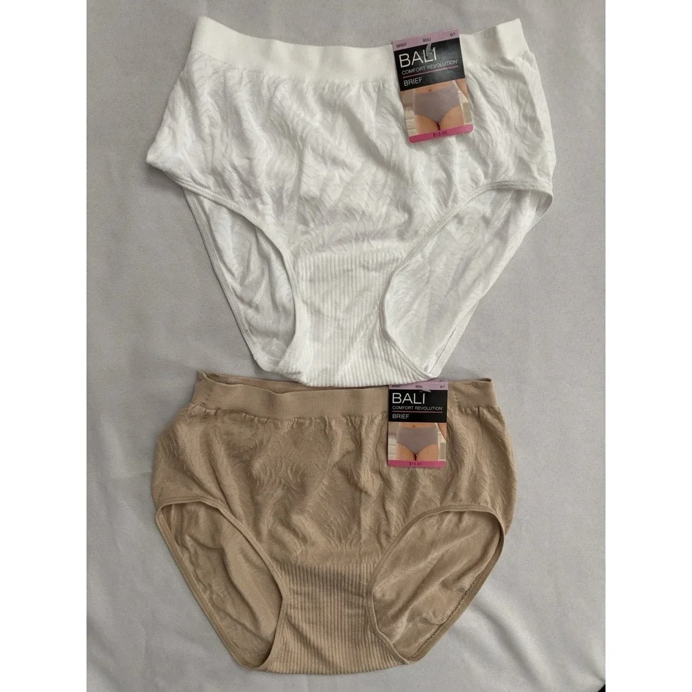 NEW Bali Comfort Revolution Seamless Multi Brief 2 Pair DF803J Women's Size 6/7